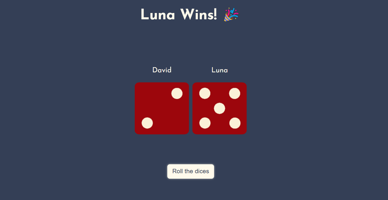 dice webpage